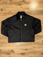 Reworked Carhartt Detroit Jacket Vintage Cropped Boxy Fit Workwear Coat Black M