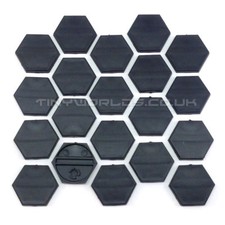 30mm Hexagonal Black Plastic
