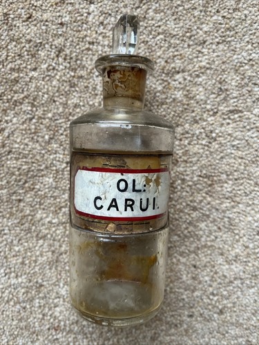 Vintage glass pharmacy bottle - pharmacy,