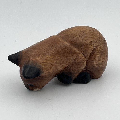 Vintage carved wooden cat - vintage,