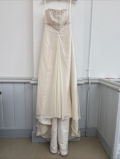 Long Wedding Dress Size 12 Amanda Wyatt Cream Tailored Fit