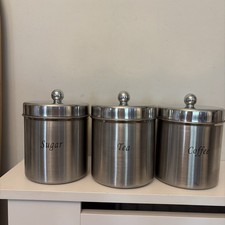 Set of 3 silver coloured Metal