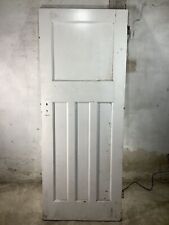 29 1/2"X 76 1/2" 1930s Internal Painted Pitch Pine Four Panel Door 1over3 Old