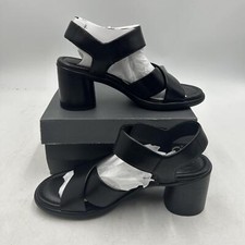 ECCO Women's Sculpted 55 Luxe Button Heeled Sandal Shoes, Black, size 9-9.5