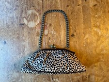 DUNE LEATHER LEOPARD PRINT CLUTCH HANDBAG UNDERARM STRAP EVENING BAG