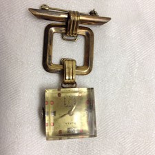 Antique Buren Ladies Gold Tone Fob/Brooch Watch