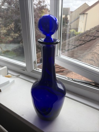 Bristol blue glass decanter - blue,