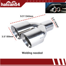 Dual Pipe Exhaust Tip 2.5"-