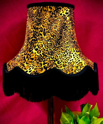 Leopard print table lampshades