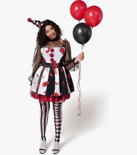Women creepy clown costume - creepy,