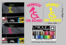 Princess on Board, Prince on Board, Windscreen stickers, Disabled Badge Holder
