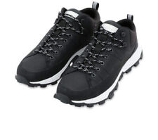Timberland Mens Black Shoes Treeline Black Leather Trainer Sneaker Hiking Shoe