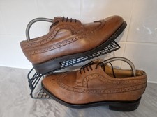 Samuel Windsor Brown Quality Grain Leather Wingtip Brogues Uk Size 8 Gc