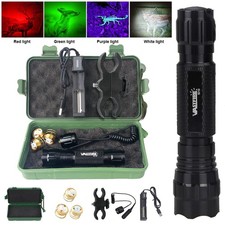 4 in 1 Green/Red/Purple Gun Light Flashlight Hunting Air Rifle Torch Kit Mount