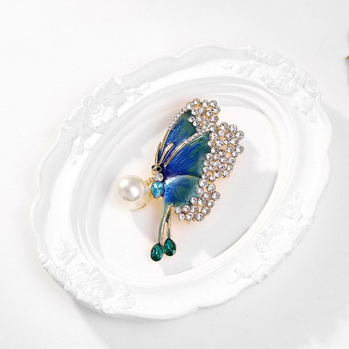 Rhinestone butterfly brooch - rhinestone,