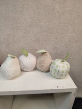 Apple Pears Nursery Decor x 4 Green Beige Brown Neutal Cute Shabby Chic