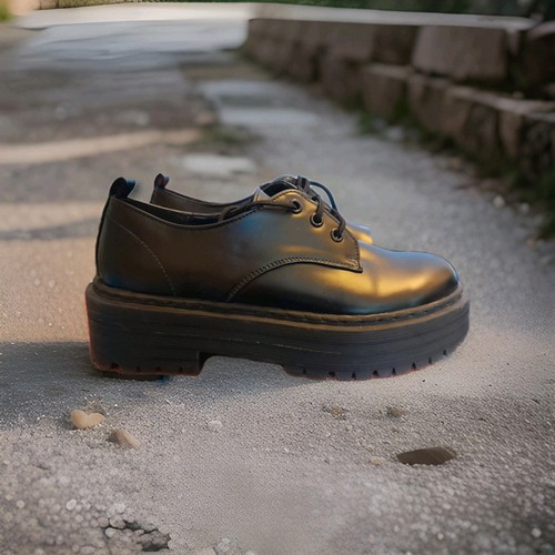 Primark black chunk shoes - black,