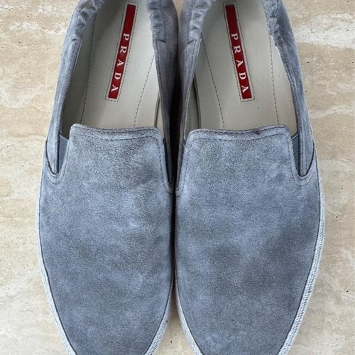 Prada men grey - men's, boat-shoes