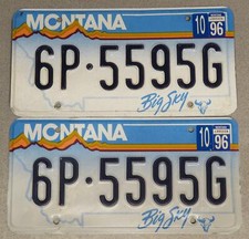 Montana License Plate Pair