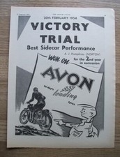 AVON TYRES - VICTORY TRIAL - 25th FEBRUARY 1954 - MAGAZINE ADVERT 10 x 8 ins