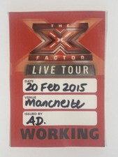 The X Factor Working Pass Orig The Live Tour Manchester Evening News Arena 2015