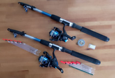 2 x Telescopic Travel 6ft Rod Reel Hooks Floats Weights Complete Coarse Fishing