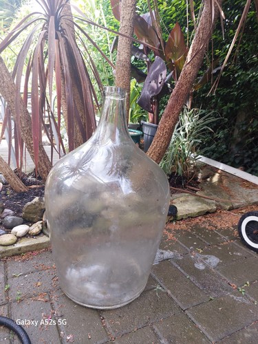 Vintage large glass demijohn - glass,