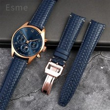 Leather Watchbands for IWC Portuguese Series Woven Style Genuine Cowhide Strap