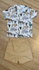 **BOYS 2-3 YEARS SMART 2PCS OUTFIT SAFARI SHIRT & CHINO SHORTS BOUTIQUE**