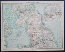 Antique 1898 Map - Railway Map