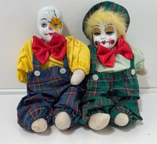 Porcelain Clown Dolls Pair