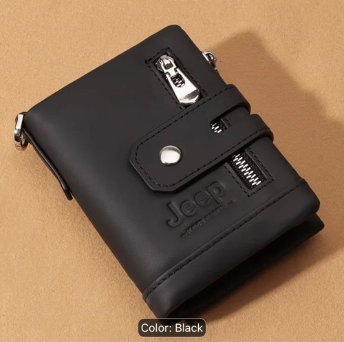 Black jeep wallet genuine - black,