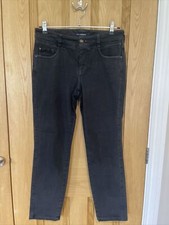 Atelier Gardeur Zuri Black Grey Straight Jeans Size 12 Eu 40 Cotton Stretch