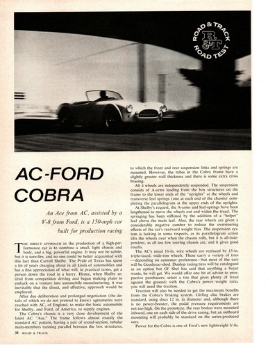 1962 ford cobra - 1962, 260/260-hp