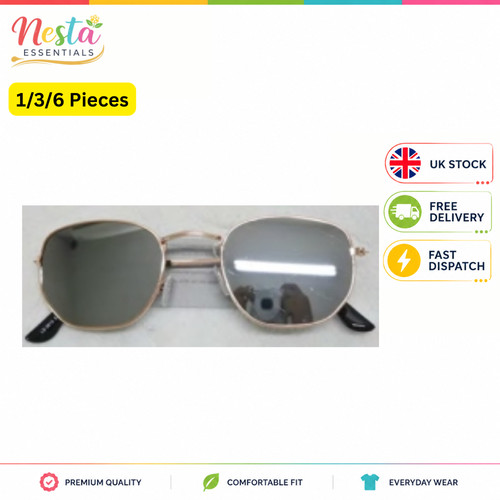 Golden frame round glasses - golden,