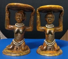 Pair AFRICAN TRIBAL candle holders
