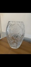 Royal Brierley Cut Glass Vase Fuchsia Design 10”