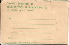 (21) Souvenir 6 Picture Views Lettercard Postcard of Blackpool Illuminations