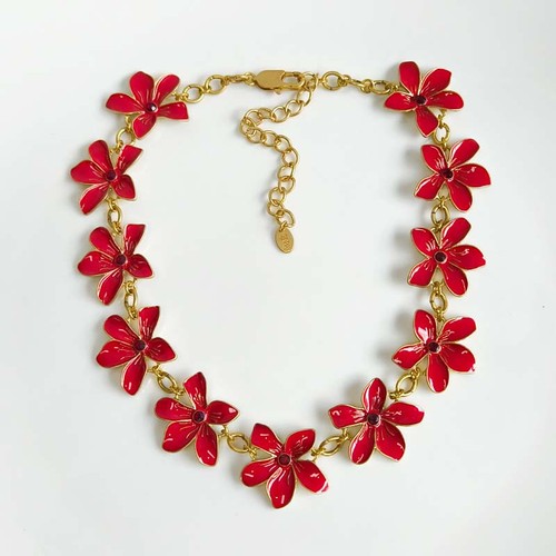 Zara enamel flower - 16",