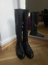 Amazing Chanel Glove Knee High Lamb Leather Elastic Flat Ballet Boots 