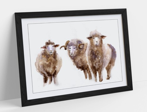 Watercolour sheep painting - watercolour,