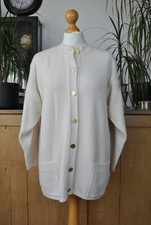 Vintage Grazia Beige Wool Blend Cardigan M/L – Cozy Classic Knit