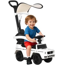 HOMCOM Kids Ride-on Push Car 3 in 1 Benz G350 Baby Floor Slider Walker, White