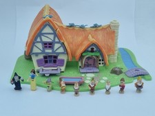 Vintage Polly Pocket Disney Snow White Cottage 9 Figures