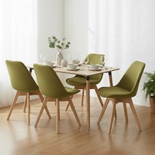 Modern Velvet Upholstered Dining Chairs Kitchen Living Room Chair Wooden Legs