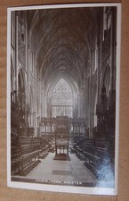 Postcard York Minster Interior  Choir Stalls Real Photo  unposted