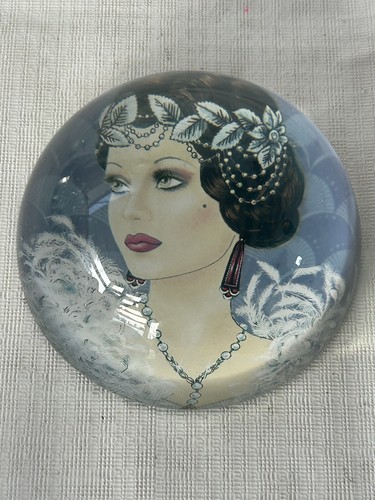 Art deco lady glass - art,