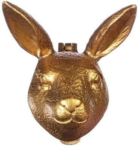 Rabbit door knocker knob - knob, gold