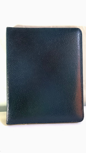 Vintage navy blue leather - blue,
