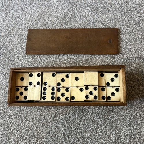Vintage wooden domino set - vintage,